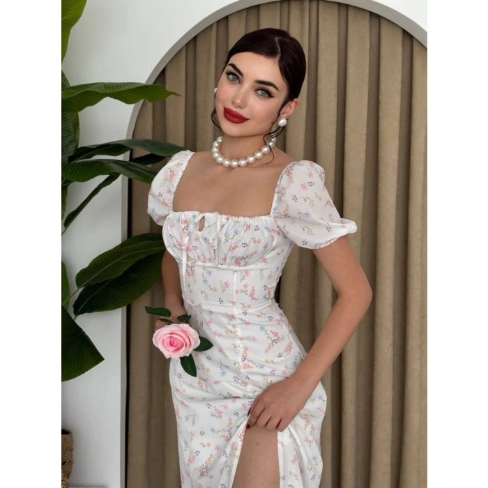 Zeze Balon Kol Elbise