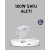 120W Süper Hızlı Şarj Adaptörü – Type-C Kablo Dahil, Yüksek Voltaj Korumalı