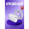 Beyaz Ultra Plus Hızlı Şarj Seti Şarj Adaptörü ve Kablosu 67W