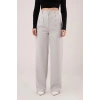 Bol Paça Piliseli Gri Pantolon