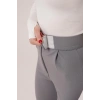 Cırt Kapama Detaylı Gri Pantolon