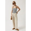 Çizgili Askılı Bluz