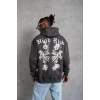 Erkek Baskılı Kapşonlu Sweat - Füme