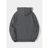Erkek Düz Kapüşonlu Sweat - Füme
