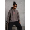 Erkek Maske Baskılı Kapüşonlu Sweat - Gri