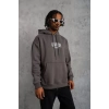 Erkek Paradise Baskılı Kapüşonlu Sweat - Gri