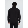 Erkek Yarım Fermuarlı Baskılı Sweat - Siyah