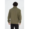 Erkek Yarım Fermuarlı Baskılı Sweat - Yeşil