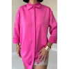 Fuşya Çıtçıtlı Saten Gömlek