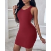 Kadın Kalın Askılı Bodycon Kaşkorse Mini Elbise
