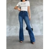 Kadın Kelebek Desenli Bisiklet Yaka Fit Bluz