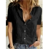Kadın Kısa Kollu Basic Keten Gömlek