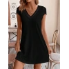 Kadın Kısa Kollu V Yakalı Viskon Elbise
