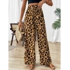 Kadın Süprem Kumaş Beli Lastikli Leopar Desen Pantolon