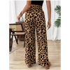 Kadın Süprem Kumaş Beli Lastikli Leopar Desen Pantolon