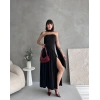 Kadınboğaz Kolsuz Maxi Boy Kalem Elbise