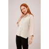 Kol Katlama Detaylı Bej Gömlek