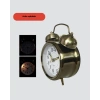 Metal Bronz Nostaljik Masa Saati Alarmlı Büyük Boy Sessiz Mekanizmalı