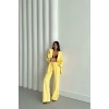 MODAL 4 DÜĞME ASTARSIZ CEKET - PANTOLON TAKIM - Sarı