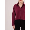 Ön Dikiş Detaylı Bordo Gömlek