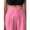 PANTOLON KAPALI CEP 3 DÜĞME DETAYLI - Pembe