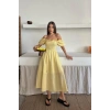 Sarı Gipeli Brode Elbise