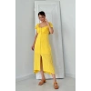 Sarı Prenses Yaka Elbise
