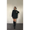 Siyah Çift Cep Kapaklı Çıtçıtlı Gömlek