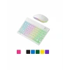 Türkçe Q Aydınlatmalı Klavye Mouse Seti Kablosuz Bluetooth Destekli