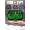 TV Uyumlu Mini Klavye Q Klavye Işıklı Tüm Cihazlara Uyumlu