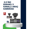 Üç Kameralı Araç Kamerası Full HD Gece Görüş  G-Sensör