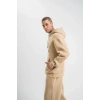 Unisex Double Oversize Kapşonlu Basic SweatShirt - Bej