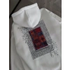 Uzun Kol Kapşonlu Ön Ve Arka Baskılı SweatShirt - Beyaz