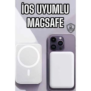 5000 Mah İOS Uyumlu Magsafe Kablosuz Şarj Hızlı Şarj Desteği