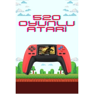 520 Retro Oyunlu El Konsolu Atari Oyun Konsolu Taşınabilir