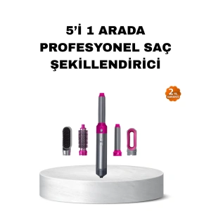 5’i 1 Arada Saç Şekillendirme Seti Negatif İyon Teknolojili ve Hızlı Kurutmalı