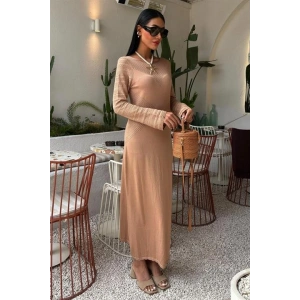 Ajur Detaylı Bisiklet Yaka Triko Elbise 2861