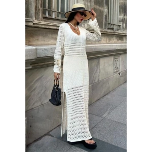 Ajur Detaylı İspanyol Kol Elbise 2840