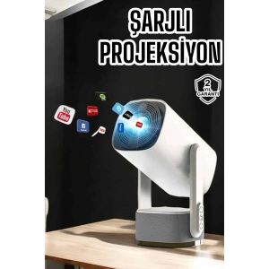 Akıllı Projeksiyon Powerbankli Taşınabilir Sinema Projektörü 4k HD Kaliteli