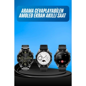 Amoled Ekran 3 Kordonlu Akıllı Saat 5.0 Bluetooth Bağlantılı Android ve İOS Uyumlu
