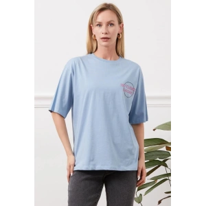 Baskılı tişört mavi