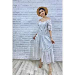 Beyaz Dantelli New Elbise