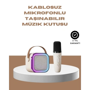 Bluetooth Karaoke Mikrofon ve Hoparlör Seti Taşınabilir