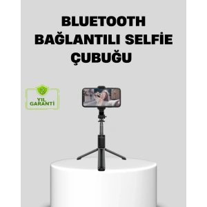 Bluetooth Selfie Çubuğu – 360° Dönebilen Başlık, Kablosuz Bağlantı