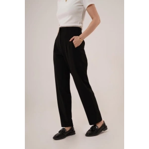 Çift Pens Detaylı Siyah Pantolon