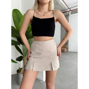 Çift yırtmaklı şort etek