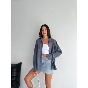 Çizgili oversize gömlek