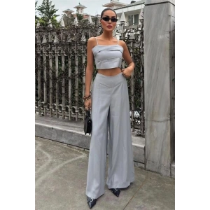 Crop Plazzo Pantolon Takım 10155-08