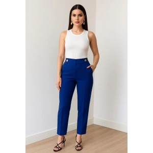 Dekorati̇f Düğmeli̇ Arka Bel Lasti̇kli̇ Pantolon
