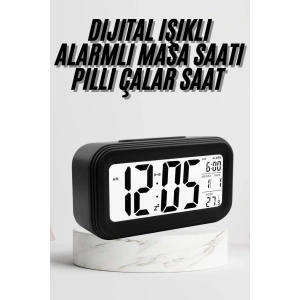 Dijital Masa Saati Termometre Takvim Led Ekran Pilli Ev Ofis Masası